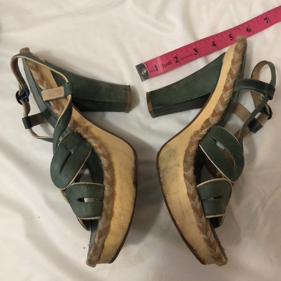 Turquoise Wooden heels - Picture 3 of 6